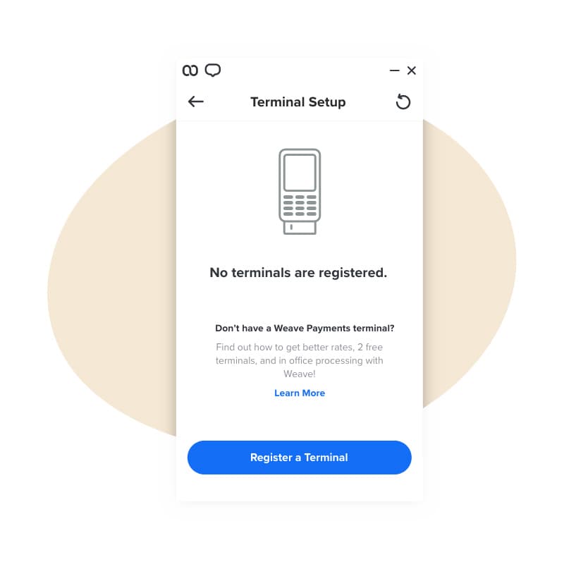 Add a payment terminal in the Weave App